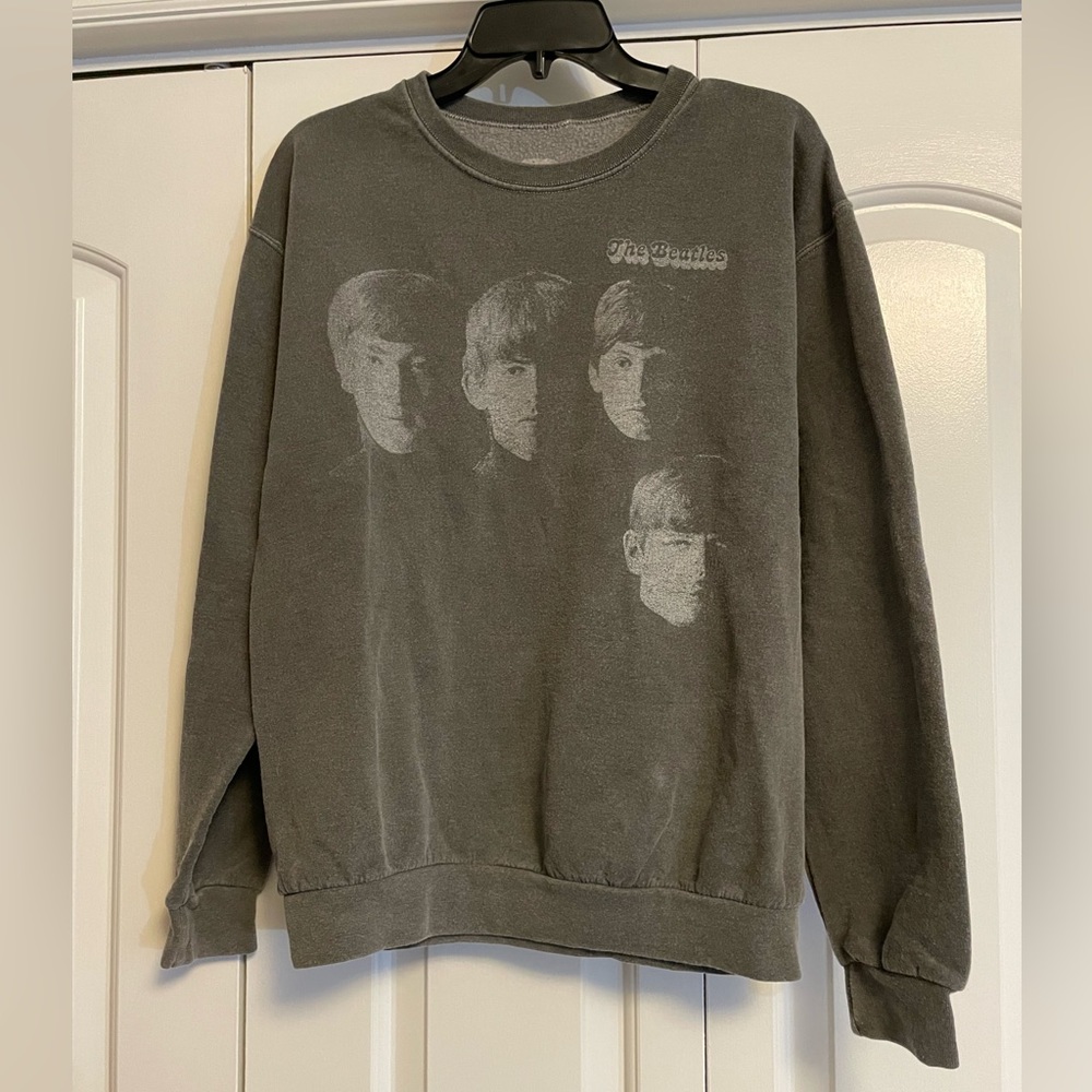 Beatles sweatshirt.